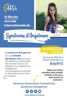 Affiche de l'AFSA pour la Journée internationale du syndrome d'Angelman 2023