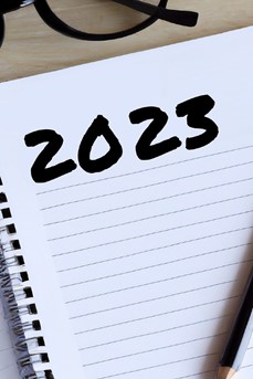 Un carnet de notes pour les résolutions de l'année 2023