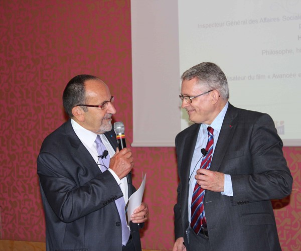 Jean Barucq, président du Fonds Handicap & Société (à gauche), et Patrick Gohet, Inspecteur Général des Affaires Sociales (à droite)