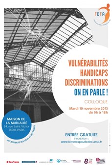 19 novembre 2013 : Colloque « Vulnérabilités, handicaps, discriminations : on en parle ! » 