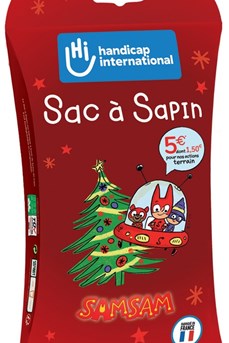 Le Sac à Sapin de Handicap International pour les fêtes 2019 avec le personnage SamSam