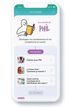 Page d'accueil de l'application Phil de Roche Diabetes Care France