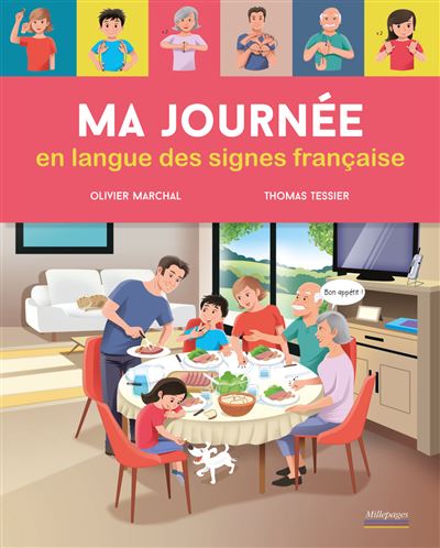 Couverture du livre « Ma journée en langue des signes française »
