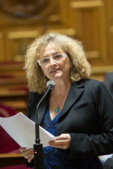 Françoise Laborde, Sénatrice de la Haute-Garonne, lors d'une allocution au Sénat